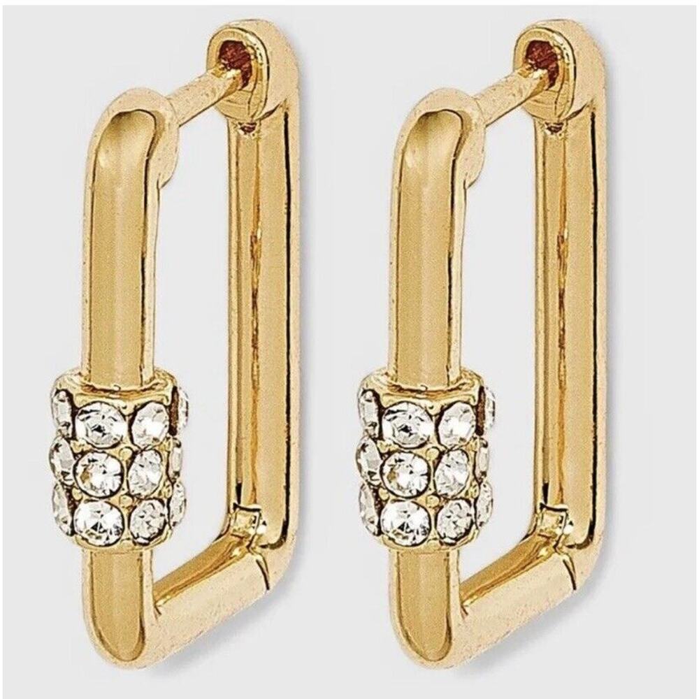 SUGAR FIX By Baublebar Huggie Hoop Goldtone Gem Accent Earrings